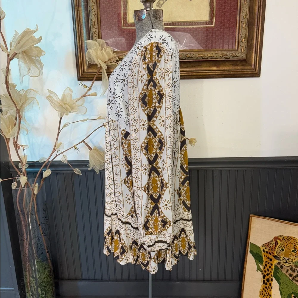 Free People Down By The Bay Plunging Tunic/Dress ~ Size Medium 💚🍄